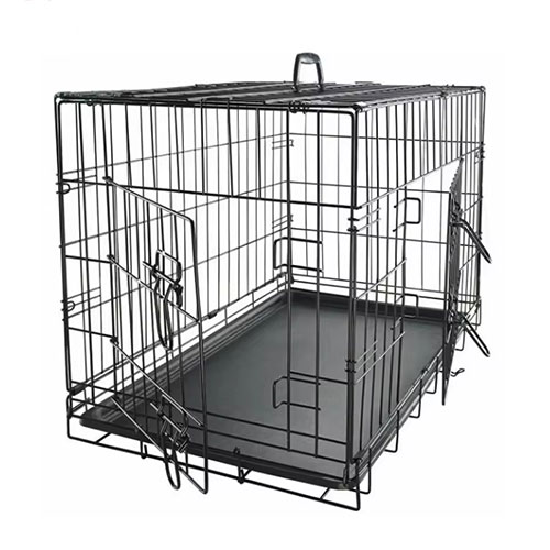 Double Door Folding Metal Dog Cage