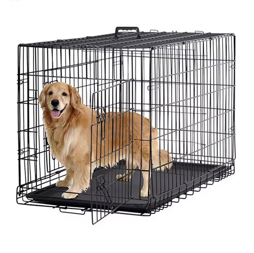 Double Door Folding Metal Dog Cage