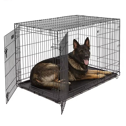 Double Door Folding Metal Dog Cage