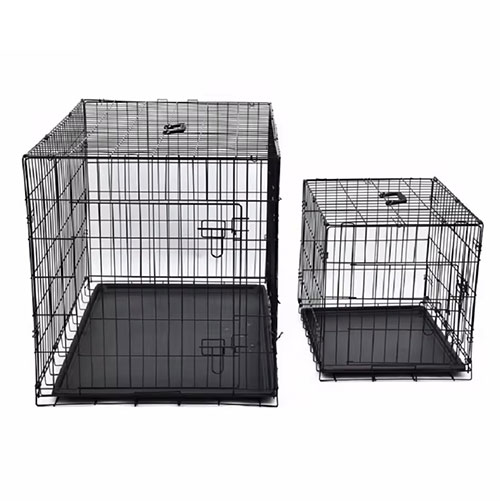 Double Door Folding Metal Dog Cage