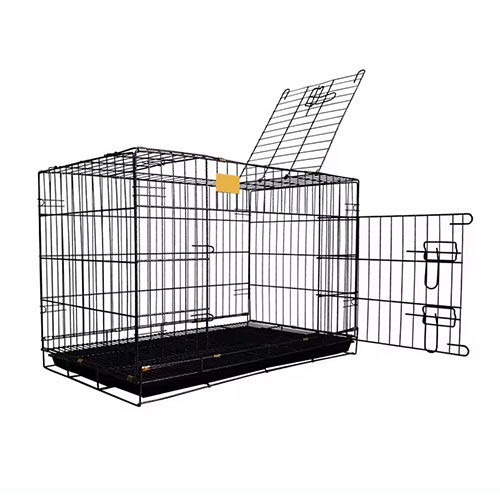 Double Door Folding Metal Dog Cage