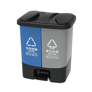 Pedal trash bin for different waste collection