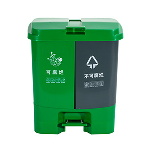 Pedal trash bin for different waste collection